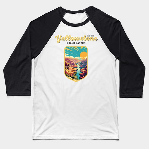 USA - NATIONAL PARK - YELLOWSTONE Grand Canyon of the Yellowstone - 8 Baseball T-Shirt by ArtProjectShop